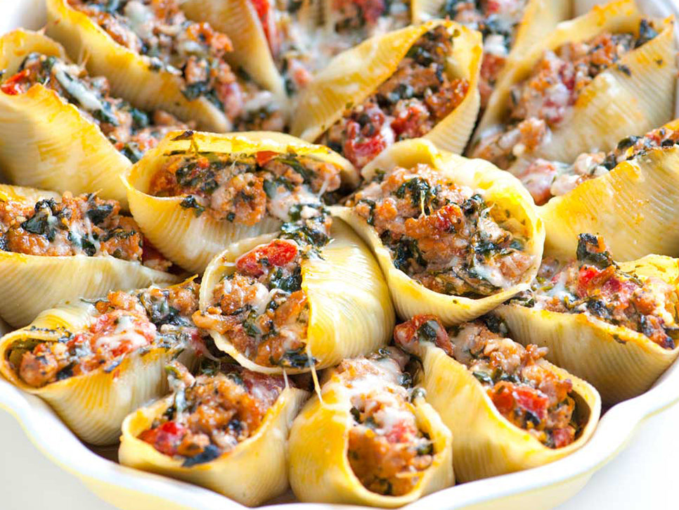 966px x 725px - Sausage Stuffed Shells with Spinach â€“ Bryant's Meats