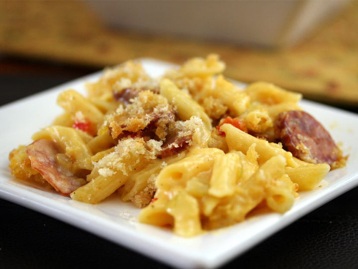 Spicy Sausage and Penne Casserole