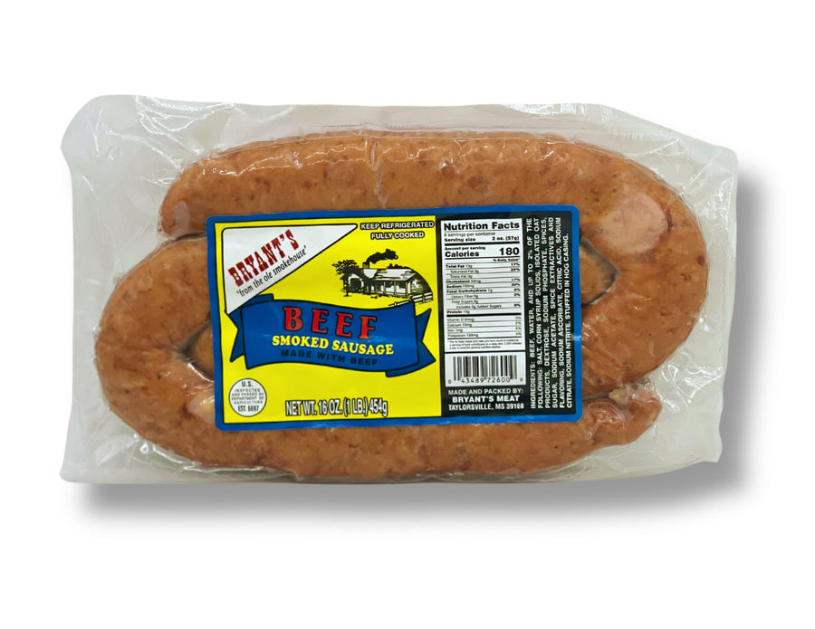 Bryant's Premium Beef Smoked Sausage 6-Pack