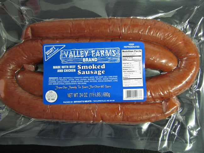 ValleyFarm Beef Smoked Sausage 6 pk