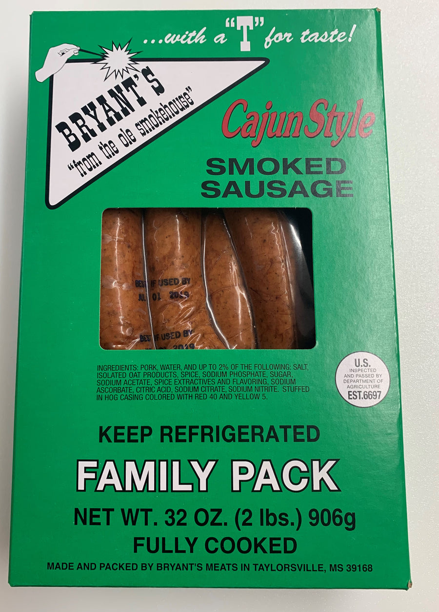 Bryant's Cajun Smoked Sausage Family Pack